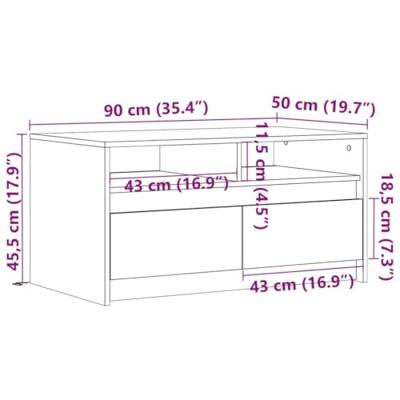 Salontafel met LED-verlichting bewerkt hout bruin eikenkleur