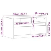 Salontafel met LED-verlichting bewerkt hout bruin eikenkleur - thumbnail