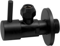 Wiesbaden Hoekstopkraan Riko Minimal 3/8x10 Inclusief Rozet Mat Zwart - thumbnail