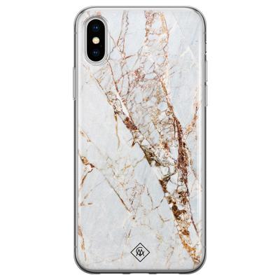 iPhone XS Max siliconen hoesje - Marmer goud