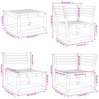 5-delige Loungeset massief grenenhout wasbruin - thumbnail