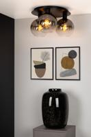 Lucide MARIUS - Plafonnière - 3xE27 - Zwart - thumbnail