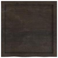 Tafelblad 60x60x6 cm behandeld massief eikenhout donkergrijs - thumbnail
