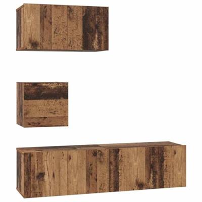 Tv-meubelset 4 pcs Oud hout 60 x 30 x 30 cm Bewerkt hout