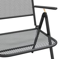 Tuinstoelen inklapbaar 4 st metaalgaas antracietkleurig - thumbnail