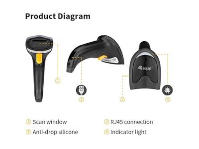 Equip 351021 barcode-lezer Draagbare streepjescodelezer 1D/2D LED Zwart