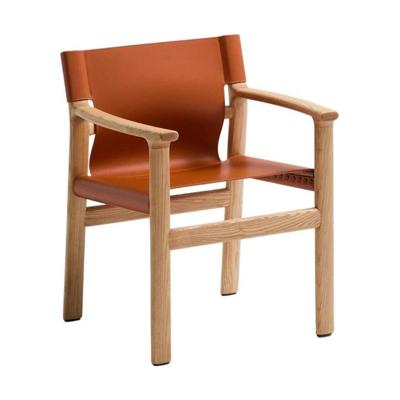 Kave Home Jan eetkamerstoel leder Lichtbruin essenhout Kave Home Jan eetkamerstoel leder Lichtbruin essenhout