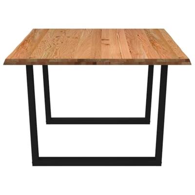 Eettafel met natuurlijke rand 180x120x74 cm massief eikenhout