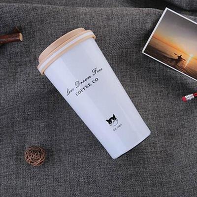 500ML draagbare RVS creatieve gift koffie kopje Office vacuüm Thermos mok (wit)
