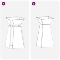 Pilaar Plantenbak Olijfgroen 35 x 35 x 73 cm Staal - thumbnail