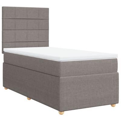 Boxspring met matras stof taupe 90x190 cm