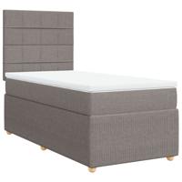 Boxspring met matras stof taupe 90x190 cm - thumbnail