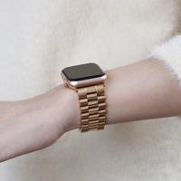 Metalen schakelband - Rosé goud - Geschikt voor Apple watch 38mm / 40mm / 41mm / 42mm - thumbnail