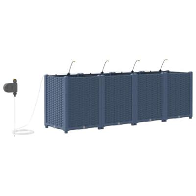 VidaXL Tuin bloempot 4 pcs grijs 120 x 120 x 142 cm staal VidaXL Tuin bloempot 4 pcs grijs 120 x 120 x 142 cm staal