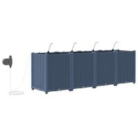 Tuin Bloempot 4 pcs Grijs Staal - thumbnail