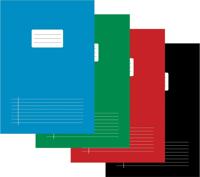Schrift voor ft A4, gelijnd, 80 bladzijden, met voorlijn, geassorteerde kleuren, pak van 5 stuks - thumbnail