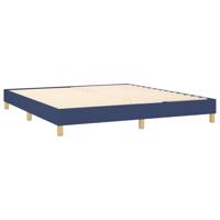 Boxspring met matras stof blauw 90x190 cm - thumbnail