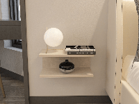 Zwevend nachtkastje RAMEN 45 cm kasjmier - thumbnail