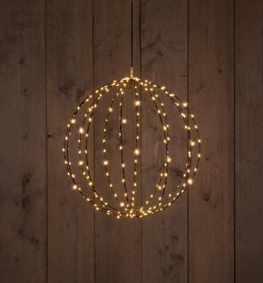 Metal 50 cm 3D Ball Black With 216Led Flash Classic Warm kerstverlichting Anna's Collection - Annas collection