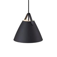 Grote zwarte hanglamp met leer &apos;Strap 27&apos; DFTP 27 cm - thumbnail