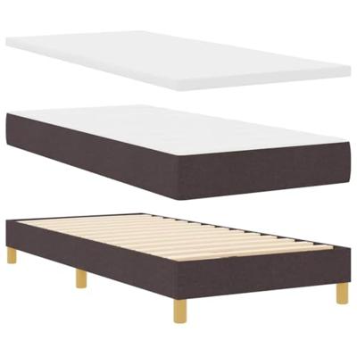 Boxspringbed met matras & LED Donkerbruin 90x200 cm Stof