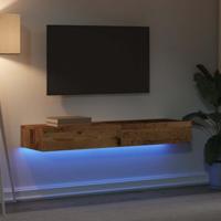 Tv-meubels met LED-verlichting 2 st 60x35x15,5 cm oud hout - thumbnail