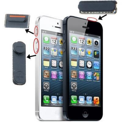 3 in 1 voor iPhone 5 (Mute knop / uit-knop + Volume Button)(Black)
