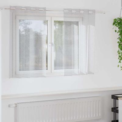 VidaXL Voile gordijn 2 pcs lichtgrijs 140 x 140 cm polyester VidaXL Voile gordijn 2 pcs lichtgrijs 140 x 140 cm polyester