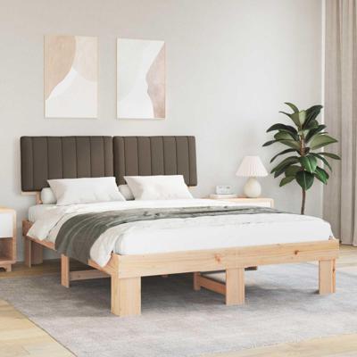 Bedframe met Gevoerd Hoofdgedeelte Taupe 160 x 200 cm