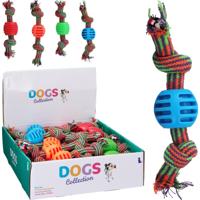 Hondentouw met speelgoed 4ass - thumbnail