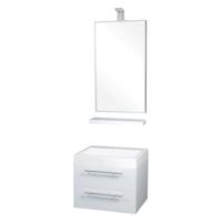 Differnz Force badkamermeubel 58cm 1 kraangat wit met spiegel en planchet - thumbnail