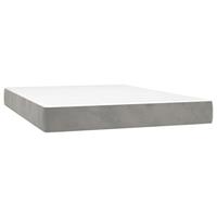 Boxspring met matras fluweel lichtgrijs 140x190 cm - thumbnail