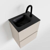 MONDIAZ ADA 40cm toiletmeubel linen. LEX wastafel urban rechts 1 kraangat - thumbnail