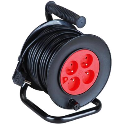 Kabelhaspel 25m Zwart - 2300W - 4 Stopcontacten - Veilig en Efficiënt