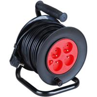 Kabelhaspel 25m Zwart - 2300W - 4 Stopcontacten - Veilig en Efficiënt - thumbnail