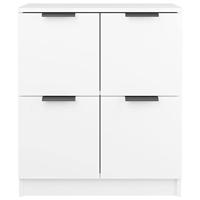 Dressoir 60x30x70 cm bewerkt hout wit - thumbnail