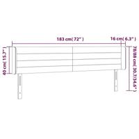 Hoofdbord met randen 183x16x78/88 cm stof crèmekleurig - thumbnail