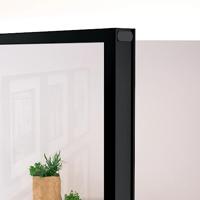 VidaXL Binnendeur 93x201,5 cm gehard glas en aluminium smal zwart - thumbnail
