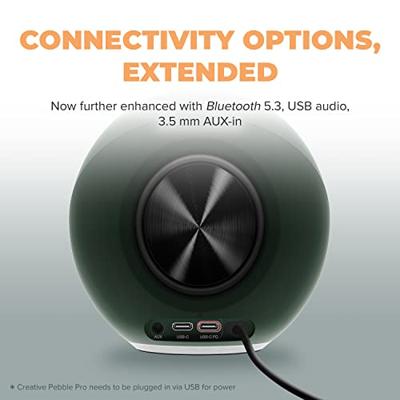 Creative Pebble Pro, 2.0 2.0 PC-luidsprekers Kabelgebonden, Bluetooth 30 W Zwart Creative Pebble Pro, 2.0 2.0 PC-luidsprekers Kabelgebonden, Bluetooth 30 W Zwart
