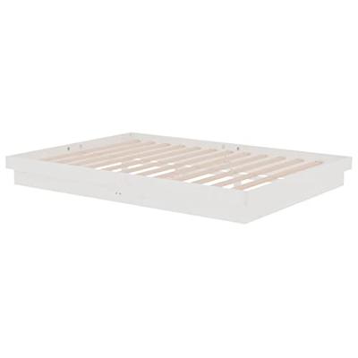 Bedframe massief hout wit 140x200 cm