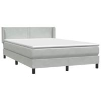 Boxspring met matras fluweel lichtgrijs 140x210 cm - thumbnail