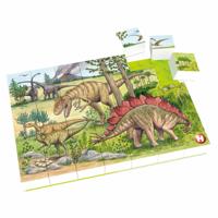 Hubelino blokpuzzel dinosaurus wereld - 35st. - thumbnail
