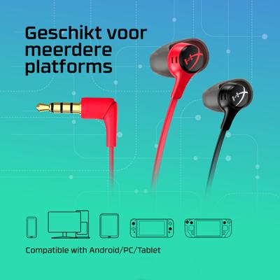 Hoofdtelefoon met microfoon Hyperx Earbuds II Rood