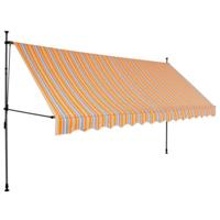 VidaXL Luifel handmatig uitschuifbaar met led 350 cm geel en blauw - thumbnail