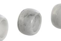 Servethouder Home ESPRIT Wit Marmer 4,8 x 4,8 x 3,3 cm 4 Onderdelen - thumbnail