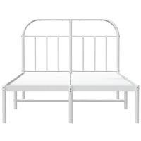 Bedframe met hoofdbord metaal wit 120x190 cm - thumbnail