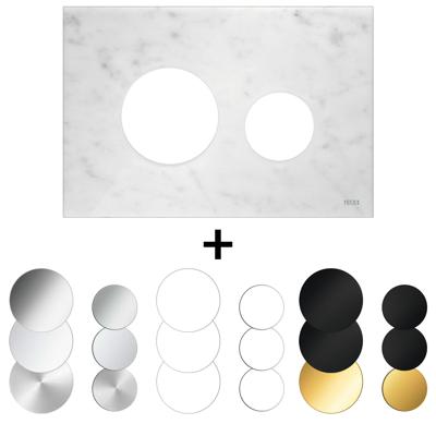 Drukplaat Front En Toetsen TECE Loop Voor WC-Bediening Marmer Wit Drukplaat Front En Toetsen TECE Loop Voor WC-Bediening Marmer Wit