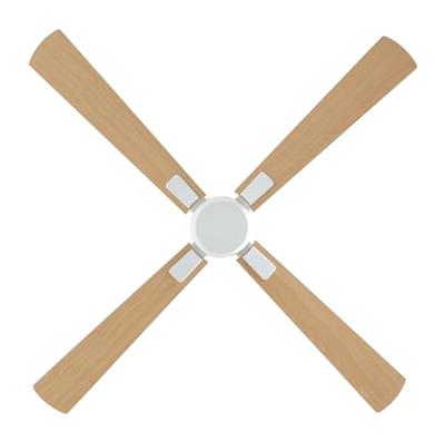 CasaFan ECO NEO III 132 WE-AH/BU WiFi Flügel Ahorn/Buche Plafondventilator 27 W (Ø x h) 132 cm x 360 mm Wit Met afstandsbediening, Timer, Met wintermodus,