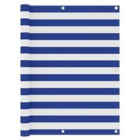 VidaXL Balkonscherm 120x500 cm oxford stof wit en blauw - thumbnail