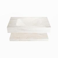 MONDIAZ ALAN-DLUX 80cm planchet Ostra. Vrijhangende wastafel CLOUD midden 1 kraangat, kleur Ostra. - thumbnail